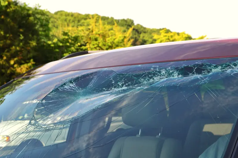 Visible windshield damage